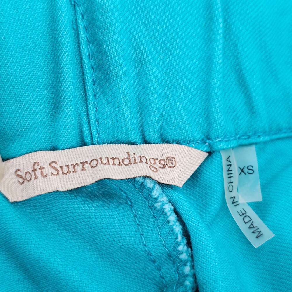 Soft Surroundings Pants Womens XS Turquoise Pull On Snap Hem Stretch 27431 - Picture 4 of 8
